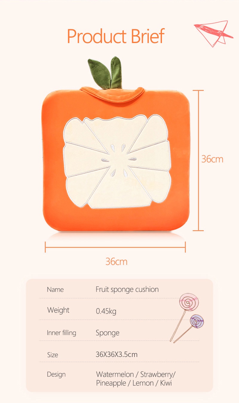 Cartoon office cushion square fruit cushion-2